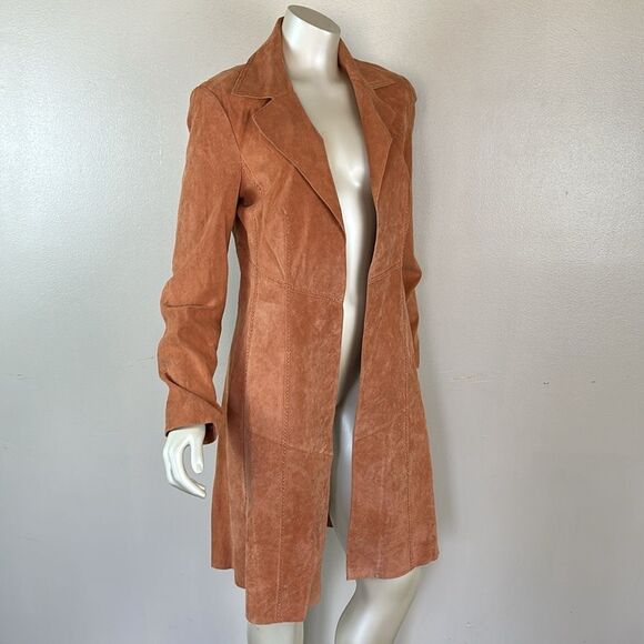 New COLDWATER CREEK open front suede duster jacket size 12 NWT leather - Picture 2 of 8